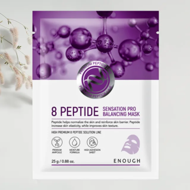 ENOUGH - 8 Peptide Sensation Pro Balancing Mask - Peptidová, plátýnková maska - 25 g