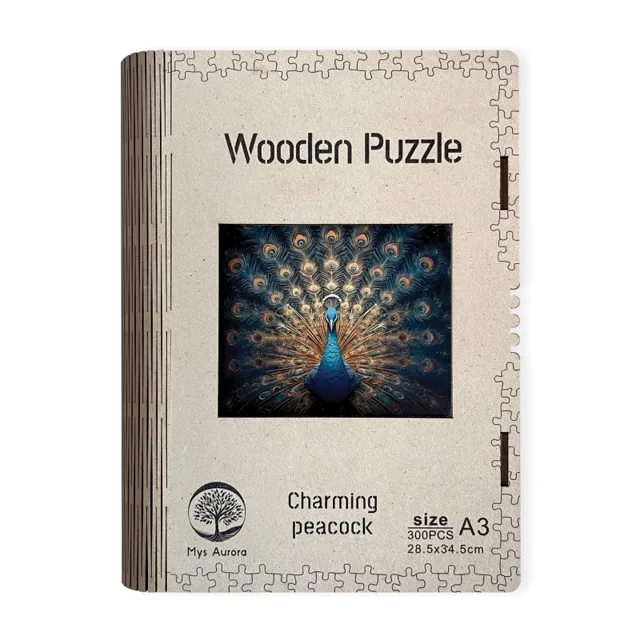 EPEE Wooden puzzle Charming peacock A3