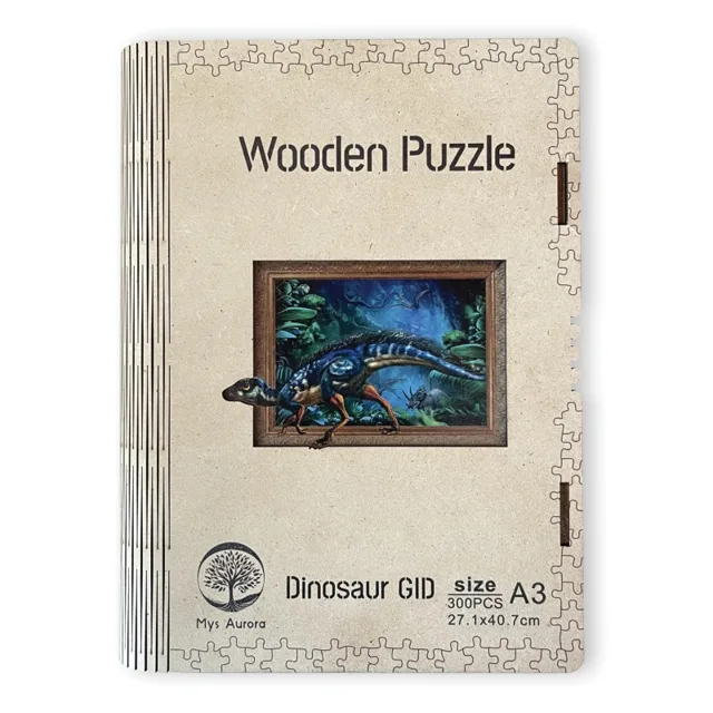 EPEE Wooden puzzle Dinosaur A3 GID - svítící ve tmě
