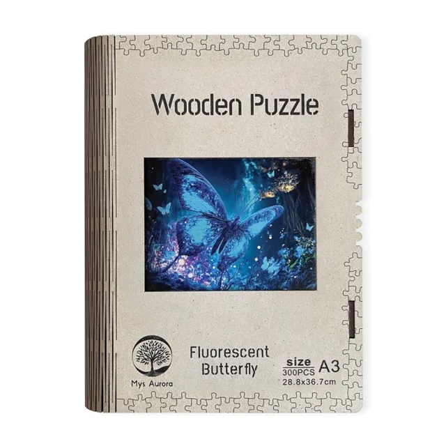 EPEE Wooden puzzle Fluorescent Butterfly A3