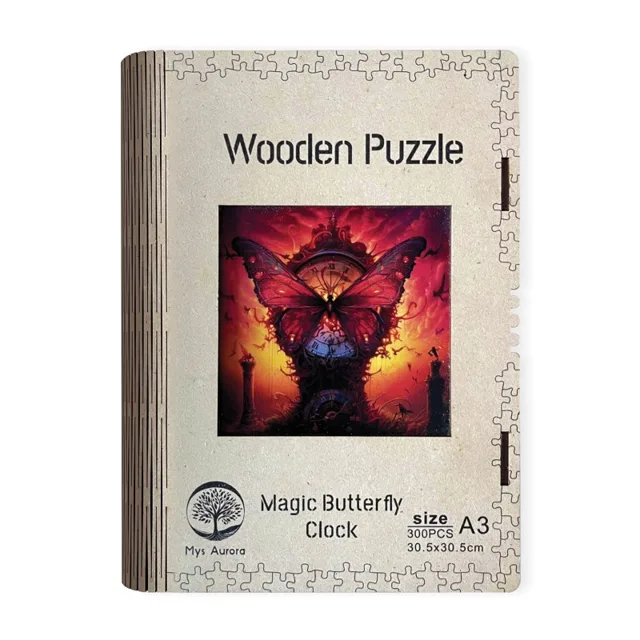 EPEE Wooden puzzle Magic Butterfly Clock A3