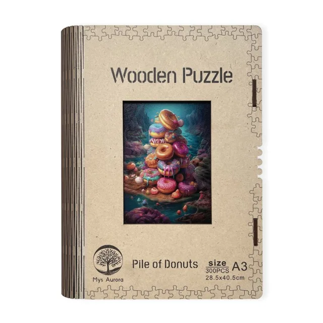 EPEE Wooden puzzle Pile of Donuts A3