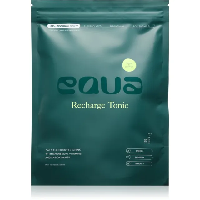 Equa Recharge Tonic rehydratační iontový nápoj k zajištění elektrolytické rovnováhy příchuť Lemon & Green Tea 20x4.5 g