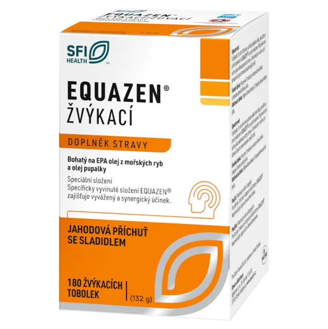 EQUAZEN S jahodovou příchutí 180 žvýkacích tobolek