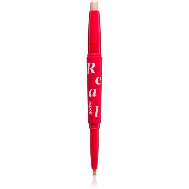 espoir Real Eye Dual Stick dlouhotrvající oční stíny v tužce s rozjasňovačem odstín 02 Peach Beam 0.5 g