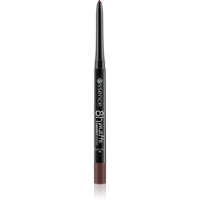 essence 8h Matte Comfort matná tužka na rty s ořezávátkem odstín 24 Coffee Date 0.3 g