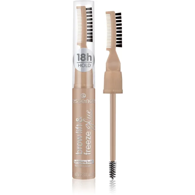 essence Brow Lift & Freeze transparentní gel na obočí odstín 02 Light Brown 7 ml