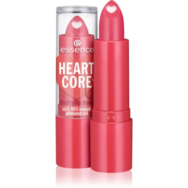 essence HEART CORE balzám na rty odstín 02 Strawberry 3 g