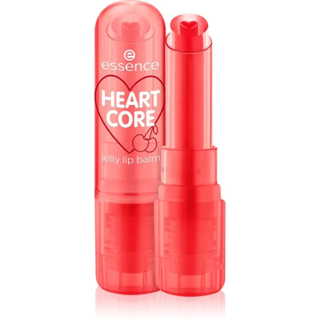 essence HEART CORE tónovací balzám na rty s leskem odstín 01 Cha-Cha Cherry 3 g