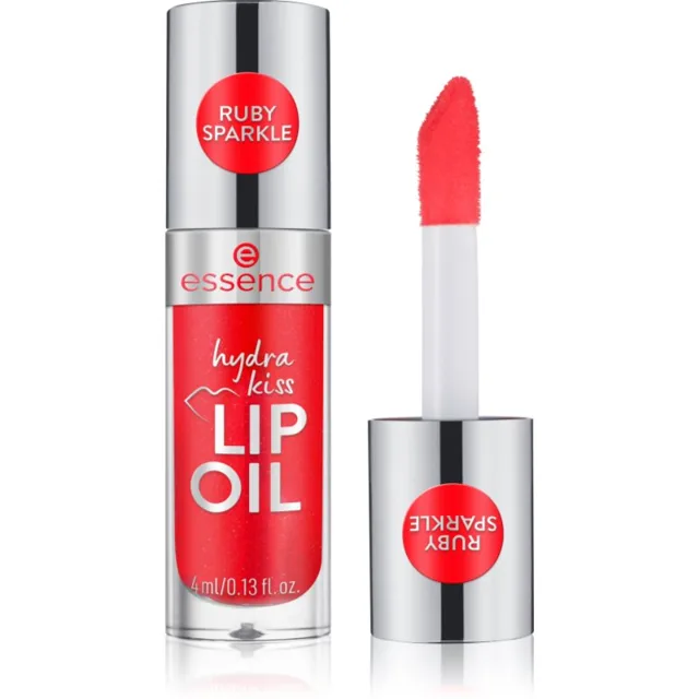 essence Hydra Kiss hydratační olej na rty odstín 12 Ruby Sparkle 4 ml