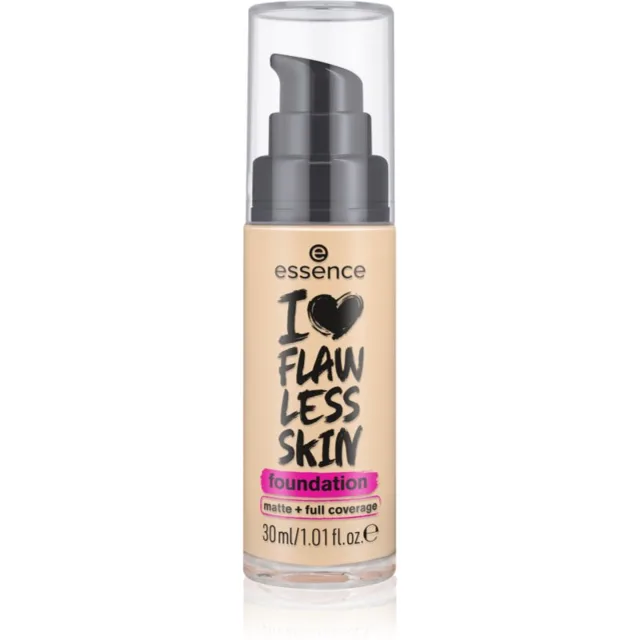 essence I LOVE FLAWLESS SKIN krycí make-up s matným efektem odstín 30 - Dark Porcelain 30 ml