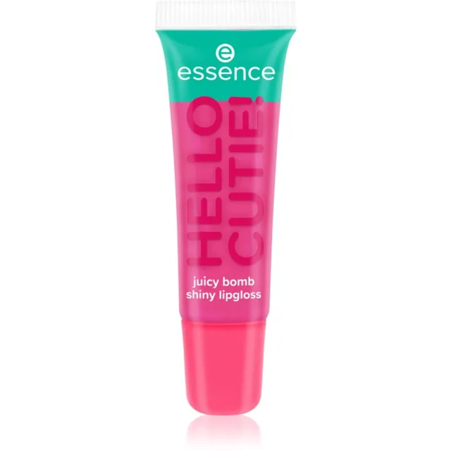 essence Say It With Juicy Hello Cutie! třpytivý lesk na rty odstín 02 Witty Watermelon 10 ml