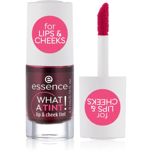 essence WHAT A TINT! tekutá tvářenka a lesk na rty odstín 01 Kiss From A Rose 4.9 ml