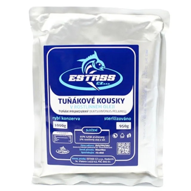 Estass CZ Tuňákové kousky v rostlinném oleji - 1000g
