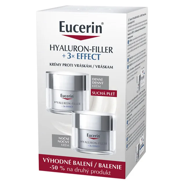EUCERIN Hyaluron Filler+3xEffect denní+noční krém Výhodné balení