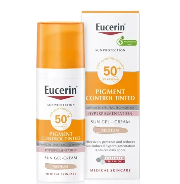 Eucerin Pigment Control emulze na opalování na obličej s depigmentačním účinkem SPF50+ středně tmavá 50 ml