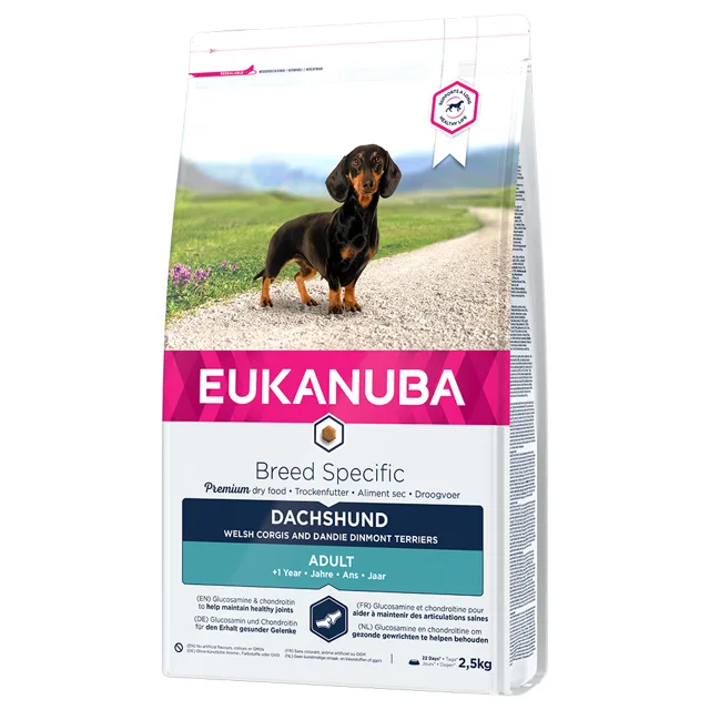 Eukanuba Dachshund - Jezevčík - výhodné balení: 3 x 2,5 kg