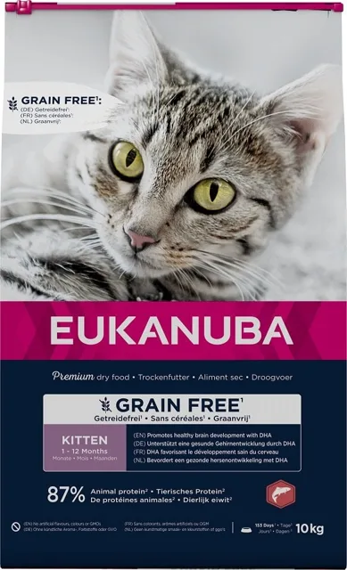 EUKANUBA Grain Free Kitten Losos 10 kg pro rostoucí koťata