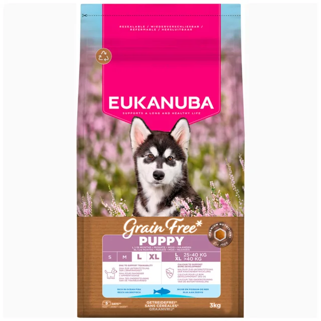 Eukanuba Grain Free Puppy Large & Giant Breed mořské ryby - výhodné balení: 2 x 3 kg