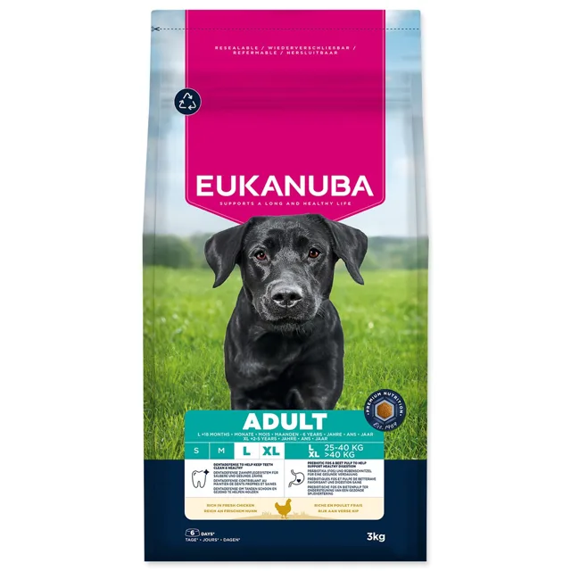 Eukanuba Krmivo Adult Large rich in fresh chicken 3kg