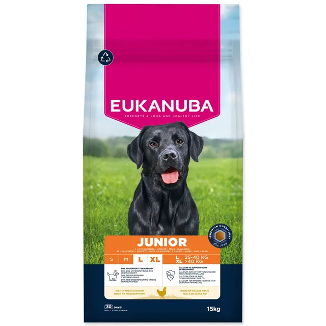 Eukanuba Krmivo Junior Large rich in fresh chicken 15kg