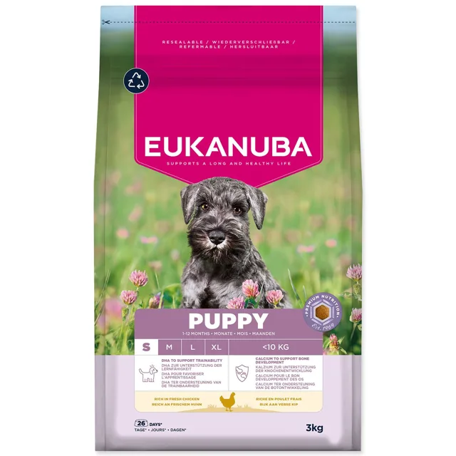 Eukanuba Krmivo Puppy Small rich in fresh chicken 3kg