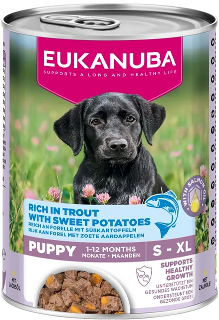 EUKANUBA Life Care Puppy Rich in Trout 400 g paštika pro štěňata bohatá na pstruha a batáty