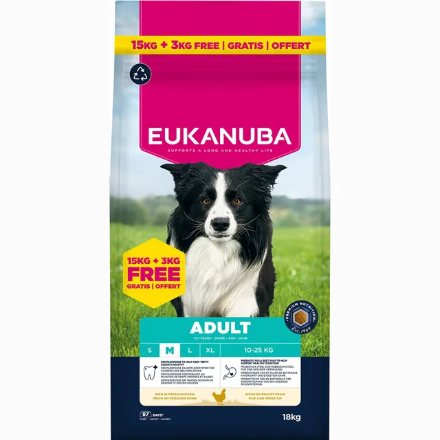 Eukanuba Premium Nutrition - 15 + 3 kg zdarma - Adult Large & Giant Breed Chicken