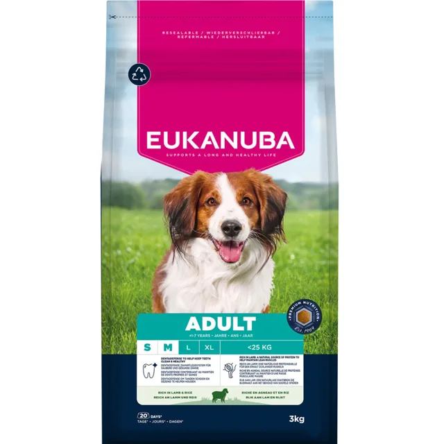 Eukanuba Premium Nutrition Adult Small & Medium Breed Lamb & Rice - 12 kg