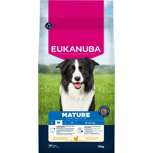 Eukanuba Premium Nutrition Mature Medium Breed Chicken - výhodné balení: 2 x 15 kg