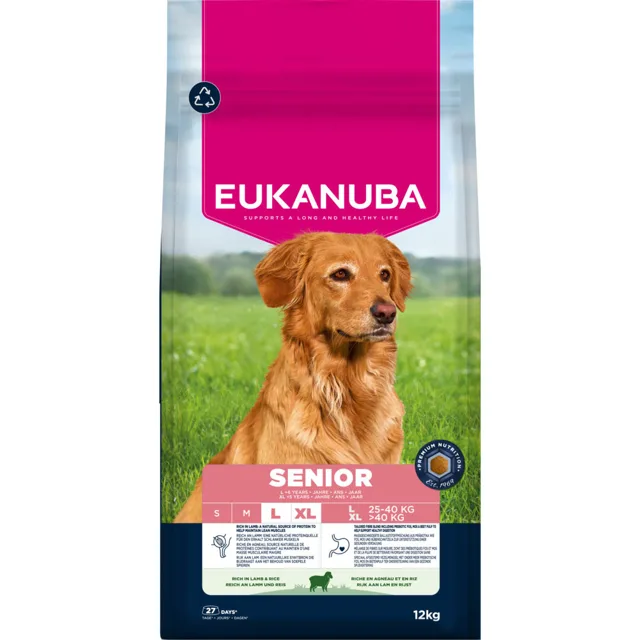 Eukanuba Premium Nutrition Senior Large & Giant Breed Lamb & Rice  - výhodné balení: 2 × 12 kg