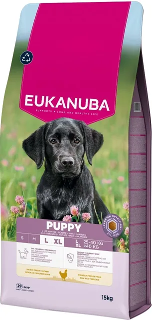 EUKANUBA Puppy Large Breeds Chicken 15 kg krmivo pro štěňata velkých plemen bohaté na čerstvé kuřecí maso