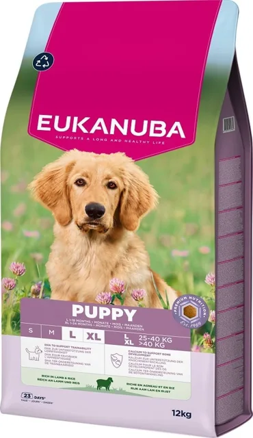 EUKANUBA Puppy Large Breeds Lamb Rice 12 kg krmivo pro štěňata velkých plemen bohaté na jehněčí maso a rýži