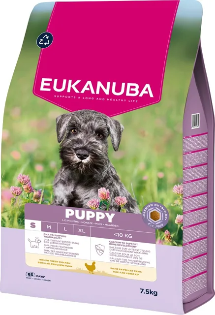 EUKANUBA Puppy Small Breeds Chicken 7,5 kg krmivo pro štěňata malých plemen bohaté na čerstvé kuřecí maso