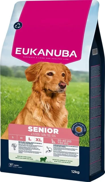 EUKANUBA Senior Large Breeds Lamb Rice 12 kg krmivo pro starší psy velkých plemen bohatá na jehněčí a rýži