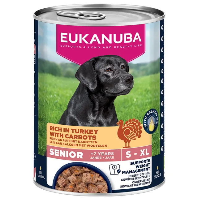 Eukanuba Senior Rich in Turkey with Carrots - výhodné balení: 12 x 400 g