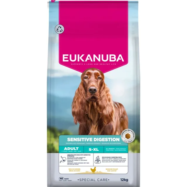 EUKANUBA Special Care Adult Dogs with Sensitive Digestion 12 kg krmivo pro dospělé psy s citlivým zažíváním