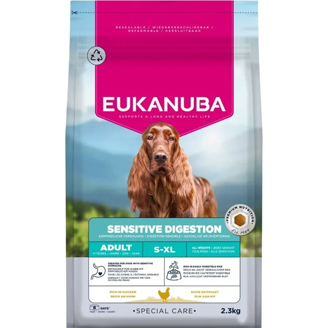 EUKANUBA Special Care Adult Dogs with Sensitive Digestion 2,3 kg krmivo pro dospělé psy s citlivým zažíváním