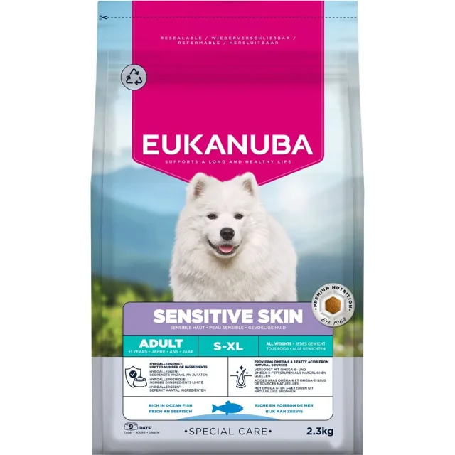 EUKANUBA Special Care Adult Sensitive Skin 2,3 kg krmivo pro dospělé psy s citlivou pokožkou