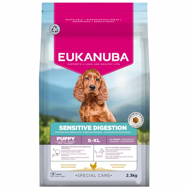 Eukanuba Special Care Sensitive Digestion Puppy s kuřecím a krůtím - 12 kg