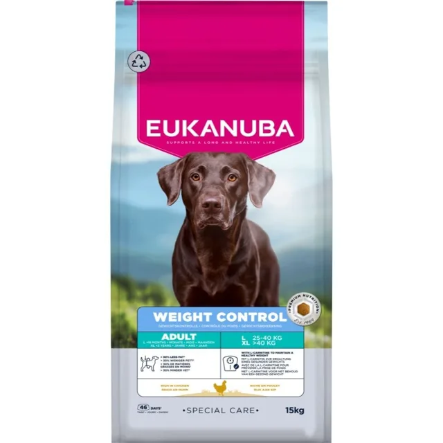 EUKANUBA Special Care Weight Control Adult Large Breeds 15 kg krmivo podporující kontrolu hmotnosti pro psy velkých plemen