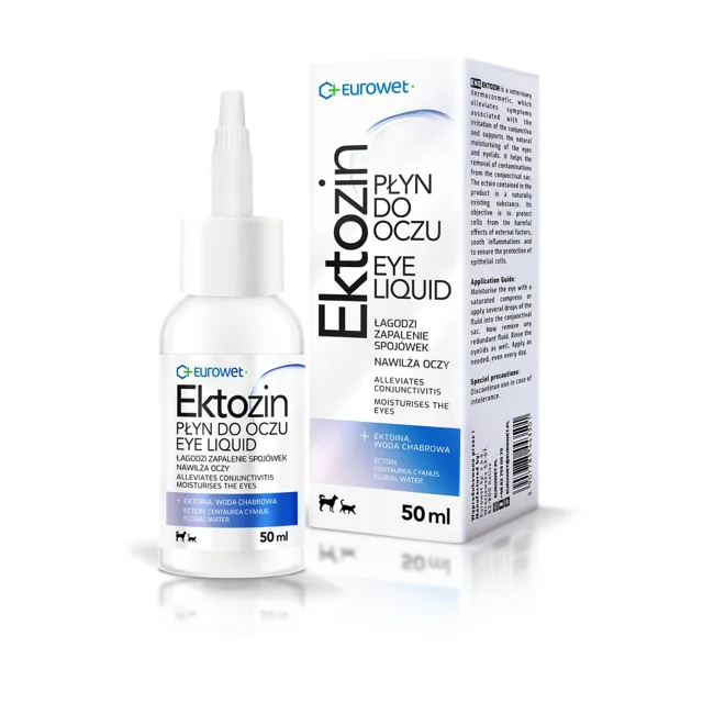 EUROWET Ektozin 50 ml roztok na mytí očí pro domácí zvířata