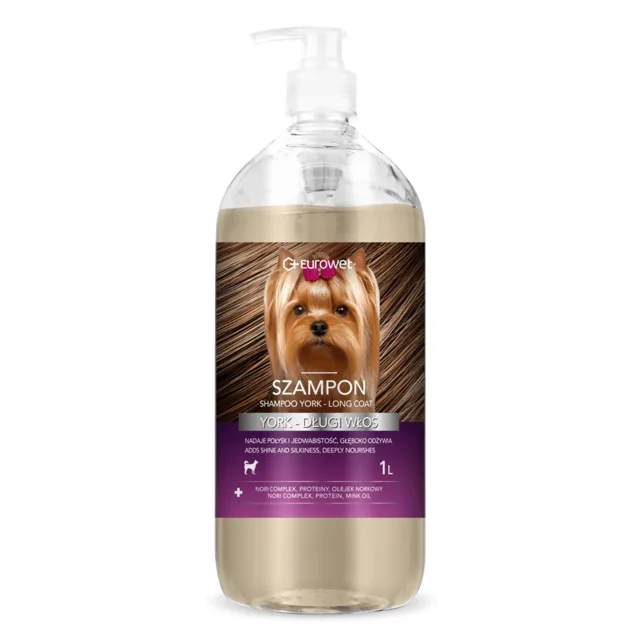 EUROWET Šampon York Dlouhá Srst 1L šampon pro psy plemene York