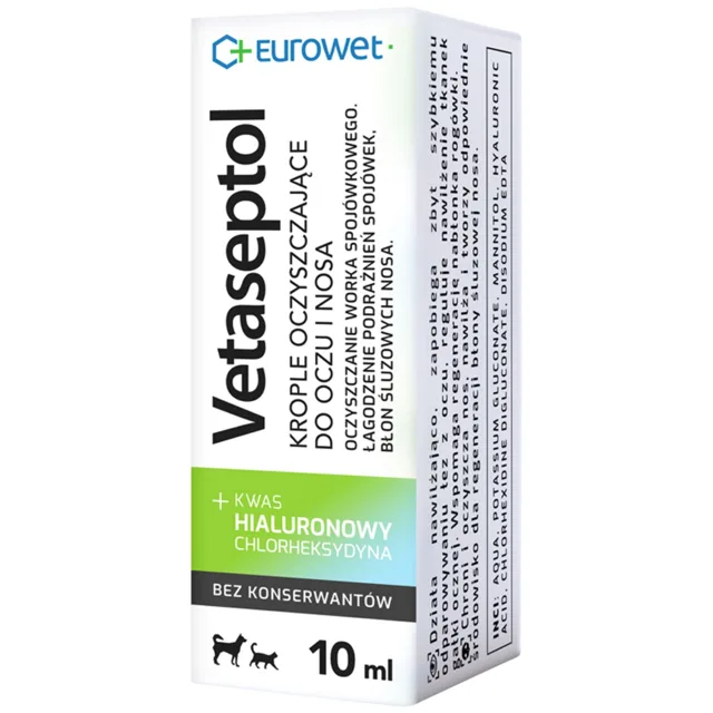 EUROWET Vetaseptol 10 ml kapky čisticí na oči a nos pro psy a kočky