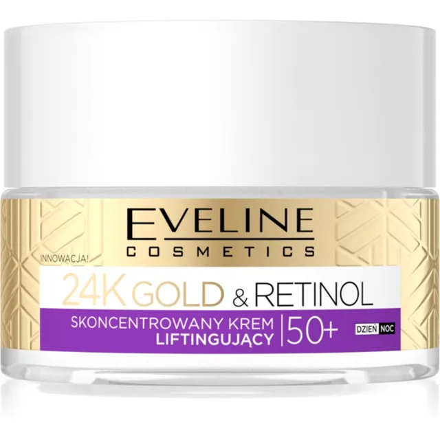 Eveline Cosmetics 24k Gold & Retinol 50+ liftingový krém 50+ 50 ml