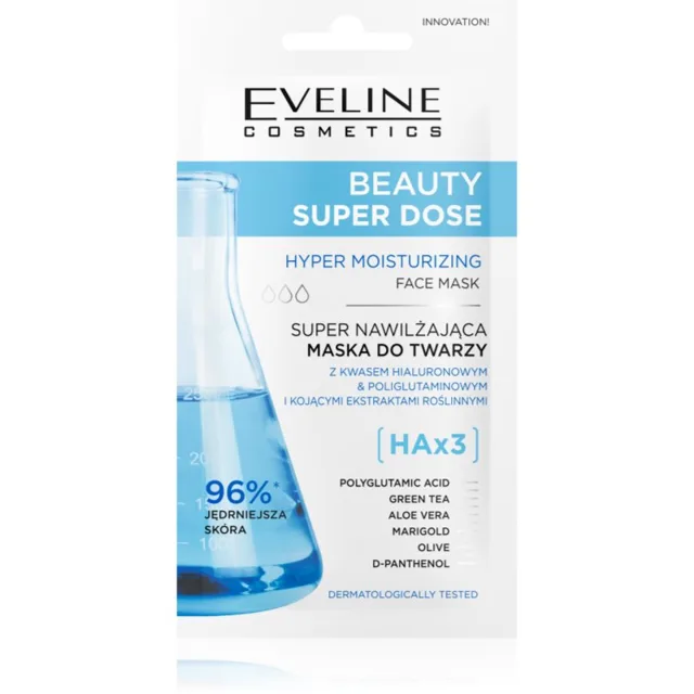 Eveline Cosmetics Beauty Super Dose Hyper Moisturizing regenerační a hydratační maska na obličej 8 ml