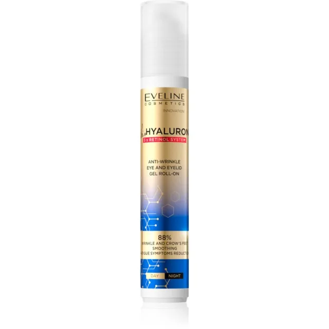 Eveline Cosmetics Bio Hyaluron 3x Retinol System chladivý oční roll-on proti vráskám a tmavým kruhům 15 ml
