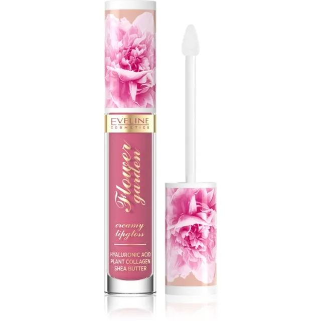 Eveline Cosmetics Flower Garden krémový lesk na rty s kyselinou hyaluronovou odstín 03 Magnolia Charm 4.5 ml