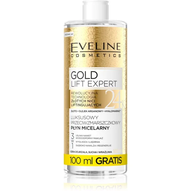 Eveline Cosmetics Gold Lift Expert čisticí micelární voda pro zralou pleť 500 ml