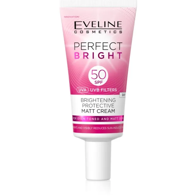 Eveline Cosmetics Perfect Bright SPF 50 ochranný matující krém na obličej SPF 50 30 ml